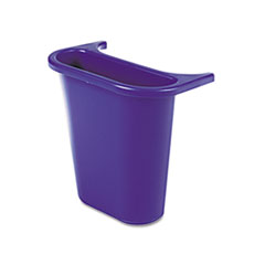 Rubbermaid® Commercial BASKET SADDLE RECYCLED BE WASTEBASKET RECYCLING SIDE BIN, ATTACHES INSIDE OR OUTSIDE, 4.75 QT, BLUE