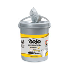 SKILCRAFT Gojo Scrubbing Towels, 1-Ply, Fresh Citrus Scent, White, 72/canister, 6 Canisters/ct