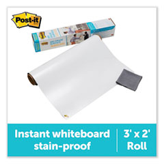 Dry Erase Surface with Adhesive Backing, 36 x 24, White Surface