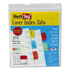 Inkjet Printable Index Tabs, 1/5-Cut, Assorted Colors, 1.13