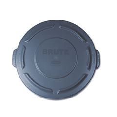 Rubbermaid® Commercial LID 20 GAL BRUTE CONT GY FLAT TOP LID FOR 20 GAL ROUND BRUTE CONTAINERS, 19.88" DIAMETER, GRAY
