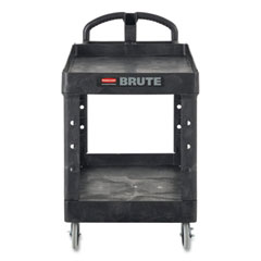 BRUTE Heavy-Duty Utility Cart with Lipped Shelves, Plastic, 2 Shelves, 750 lb Capacity, 26