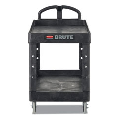 BRUTE Heavy-Duty Utility Cart with Lipped Shelves, Plastic, 2 Shelves, 500 lb Capacity, 25.88