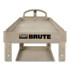 BRUTE Heavy-Duty Utility Cart with Lipped Shelves, Plastic, 2 Shelves, 500 lb Capacity, 25.9