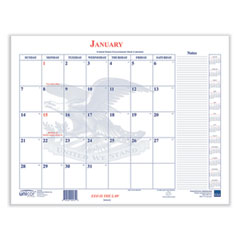 Calendar Blotter, 22 x 18, White Sheets, 13-Month (Jan to Jan): 2024 to 2025