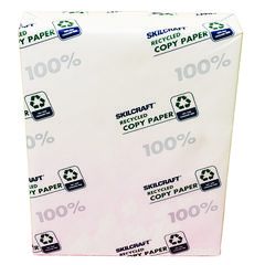 SKILCRAFT Convenience Pack 100% Recycled Copy Paper, 92 Bright, 20 lb Bond, 8.5x11, White, 500 Sheets/Ream,3/CT