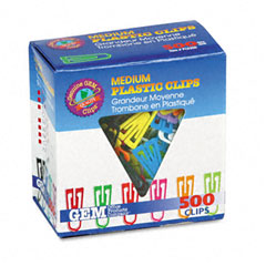 Advantus PC0300 Paper Clips, Plastic, Medium Size, Assorted Colors, 500/Box