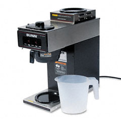 Bunn-O-Matic VP17-2BLK 12-Cup Two-Station Commercial Pour-O-Matic Coffee Brewer, Stainless Steel, Black