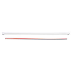 BWK BWK2051S Jumbo Straws, 10 1/4", Plastic, Red; White, 2000/Box