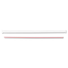 BWK 2851S Jumbo Straws, 7 3/4", Plastic, Red; White, 12000/Box