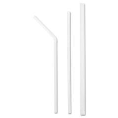BWK 381 Jumbo Straws, 7 5/8", Plastic, White Flex, 400/Box
