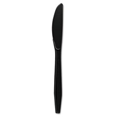 BWK YPH-KE Full Length Polystyrene Cutlery, Knife, Black, 1000/Carton
