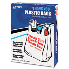 Consolidated Stamp 063036 Thank You Bags, Printed, Plastic, .5Mil, 11 X 22, White, 250/Box