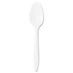 Dart - style setter mediumweight plastic teaspoons, white, 1000/carton, sold as 1 ct