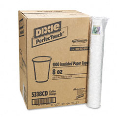 Dixie 5338CD Hot Cups, Paper, 8 Oz., Coffee Dreams Design, 1000/Carton