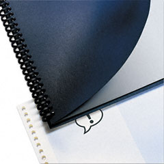 Gbc Quartet 2000712 Leather Look Binding System Covers, 11-1/4 X 8-3/4, Black, 200 Sets/Box