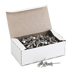 Advantus CPAL5 Aluminum Head Push Pins, Aluminum, Silver, 5/8", 100/Box