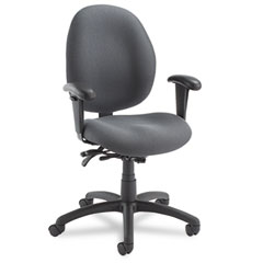 Global 31413BKPB04 Malaga Low-Back Multi-Tilter Swivel Chair, Acrylic/Polyester, Stone