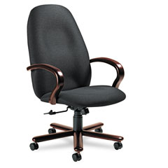 Global 49464TMMIM11 Enterprise High-Back Tilt Chair, 26-1/2 X 27 X 47-1/2H, Gray/Tiger Mahogany