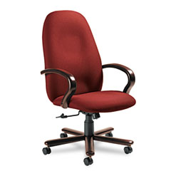 Global 49464TMMIM52 Enterprise High-Back Tilt Chair, 26-1/2 X 27 X 47-1/2H, Burgundy/Tiger Mahogany
