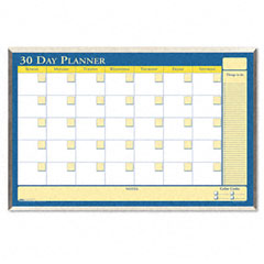 House Of Doolittle HOD6651 30-Day Wall Planner, Laminated, 32 x 21 1/2, Blue/White/Yellow/Silver