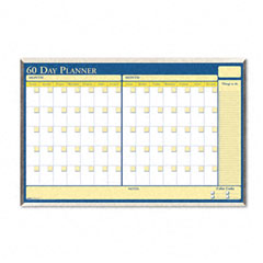 House Of Doolittle HOD6663 60-Day Wall Planner, Laminated, 40 x 26, Blue/White/Yellow/Silver