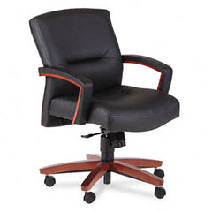 HON 5002JSS11 5000 Series Park Avenue Managerial Mid-Back Chair, Henna Cherry/Black Leather