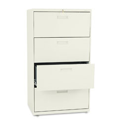 HON 574LL 500 Series Four-Drawer Lateral File, 30W X53-1/4H X19-1/4D, Putty