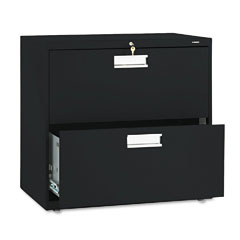 HON 672LP 600 Series Two-Drawer Lateral File, 30W X19-1/4D, Black