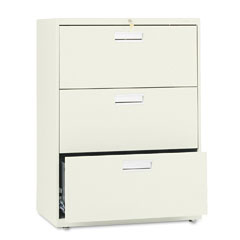 HON 673LL 600 Series Three-Drawer Lateral File, 30W X19-1/4D, Putty