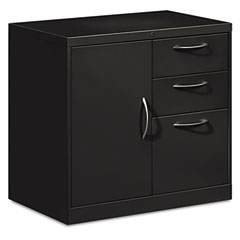 HON FC1830DBALP Flagship File Center W/Bookcase & Box/File Pedestal, 30W X 18D X 28H, Black