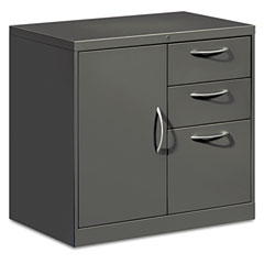 HON FC1830DBALS Flagship File Center W/Bookcase & Box/File Pedestal, 30W X 18D X 28H, Charcoal