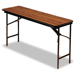 Iceberg 55275 Premium Wood Laminate Folding Table, Rectangular, 60W X 18D X 29H, Oak