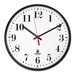 Chicago Lighthouse 67300002 Quartz Slimline Clock, 12-3/4In, Black