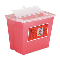 Impact 7352 Sharps Container, Square, Plastic, 2 Gal, Red