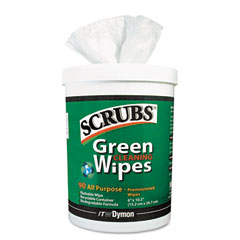 Dymon 91828 Cleaning Wipes, 6 X 10-1/2, Green, 90/Container