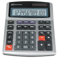 Innovera 15971 15971 Large Digit Commercial Calculator, 12-Digit Lcd, Dual Power, Silver