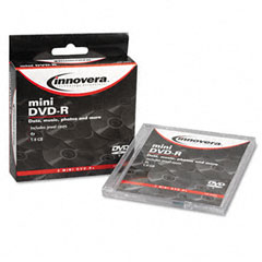 Innovera 46803 8Cm Minidisc Dvd-R, 1.4Gb, 4X, W/Jewel Case, Silver, 3/Pack