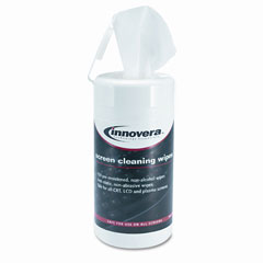 Innovera 51510 Screen Cleaning Pop-Up Wipes, 120/Pack