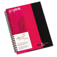 Blaack N Red B70006 Pink & Black Wirebound Notebook, 8-1/4 X 6-1/4, 70 Ruled Sheets