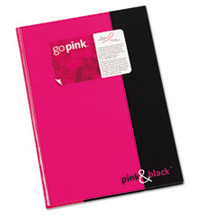 Blaack N Red H70009 Pink & Black Professional Casebound Notebook, 8-1/4 X 11-5/8, 96 Ruled Sheets