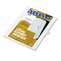 Kleer-Fax 80013 80000 Series Legal Exhibit Index Dividers, 1/26 Cut Tab, "M", White, 25/Pack