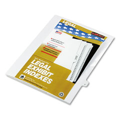 Kleer-Fax 80020 80000 Series Legal Index Dividers, Side Tab, Printed "T", White, 25/Pack