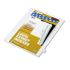 Kleer-Fax 80024 80000 Series Legal Index Dividers, Side Tab, Printed "X", White, 25/Pack