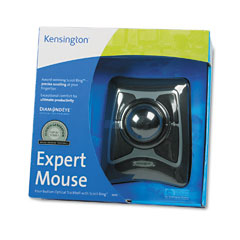 Kensington 64325 Trackball Expert Mouse, Scrollring, Black/Silver