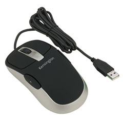 Kensington KMW72121 Optical Mouse-In-A-Box Elite, 4-Button/Scroll, Programmable, Black/Silver