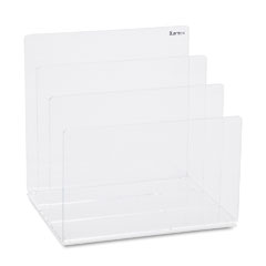 Kantek AD-45 Clear Acrylic Desk File, Three Sections, 8 X 6 1/2 X 7 1/2, Clear