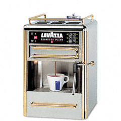 Lavazza 80114 One-Cup Espresso Beverage System, Chrome/Gold Stainless Steel