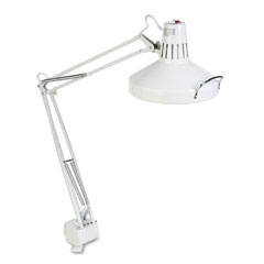 Ledu L445WT Three-Way Incandescent/Fluorescent Clamp-On Lamp, 40 Inch Reach, White