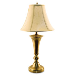 Ledu L9002 Three-Way Incandescent Table Lamp With Bell Shade, Antique Brass Finish, 27"
